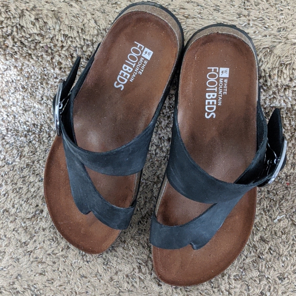 White Mountain Leather and Suede Sandals